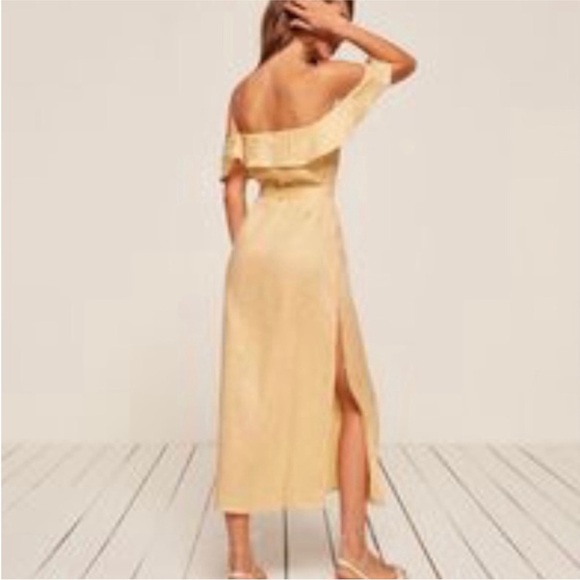 Reformation 100% linen dress in buttercream NWT - Picture 5 of 7